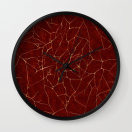 Kintsugi Red Wall Clock