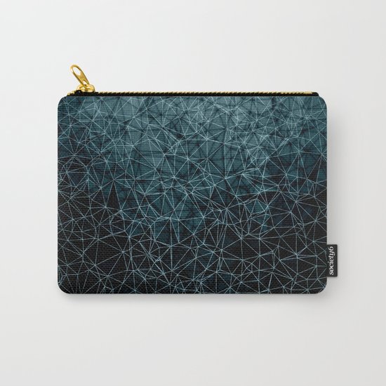 Polygonal blue and black Carry-All Pouch