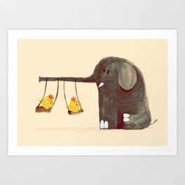 Elephant Swing Art Print