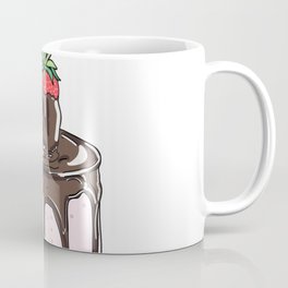 strawberry, chocolate sauce cake Coffee Mug