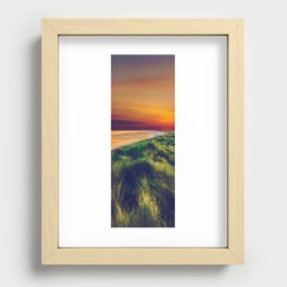 Tall grass on the seashore. Recessed Framed Print