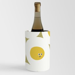 egg buddies #2 mustard green - abstract foodie illustration  Wine Chiller