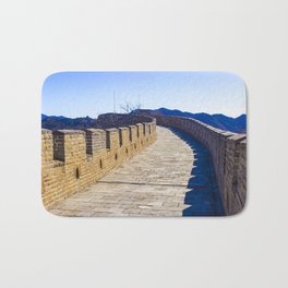 China Photography - Great Wall Of China Under The Cold Blue Sky Bath Mat