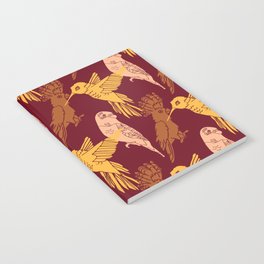 Retro seventies bird print Notebook