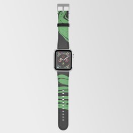Green on Black Marble Apple Watch Band