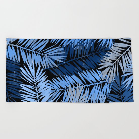 Tropical Palm Leaves III Beach Towel