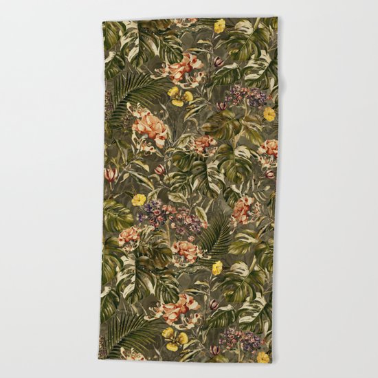 Tropical Camouflage Beach Towel