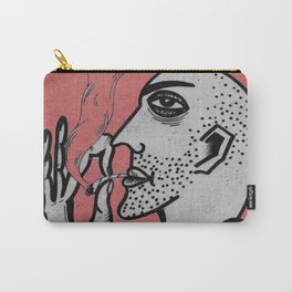 Smoker Carry-All Pouch | Digital, Colored Pencil, Pattern, Pop Art, Smoke, Artist, Man, Street Art, Graphite, Drawing 