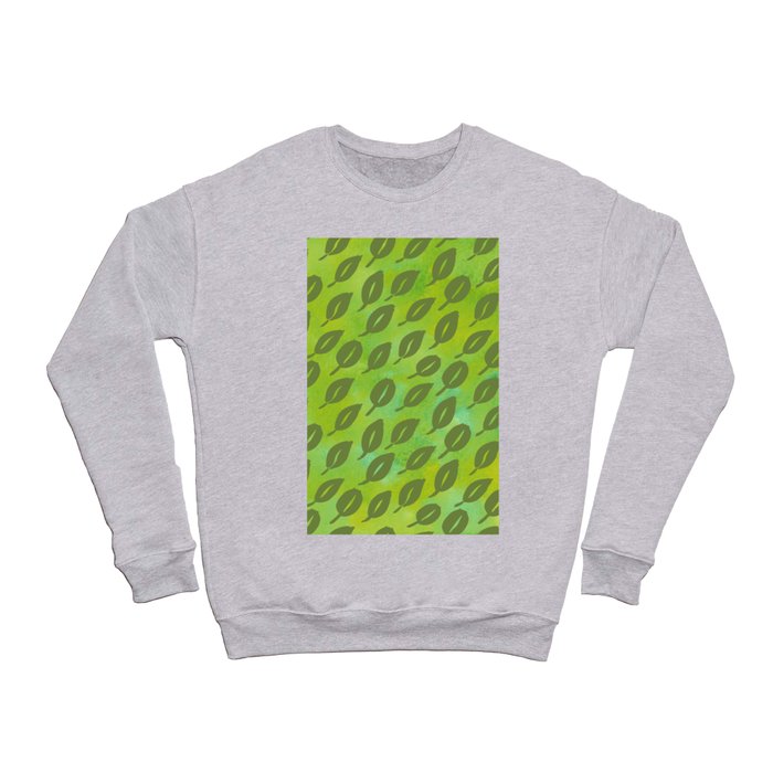 tropical leaf pattern golden Crewneck Sweatshirt