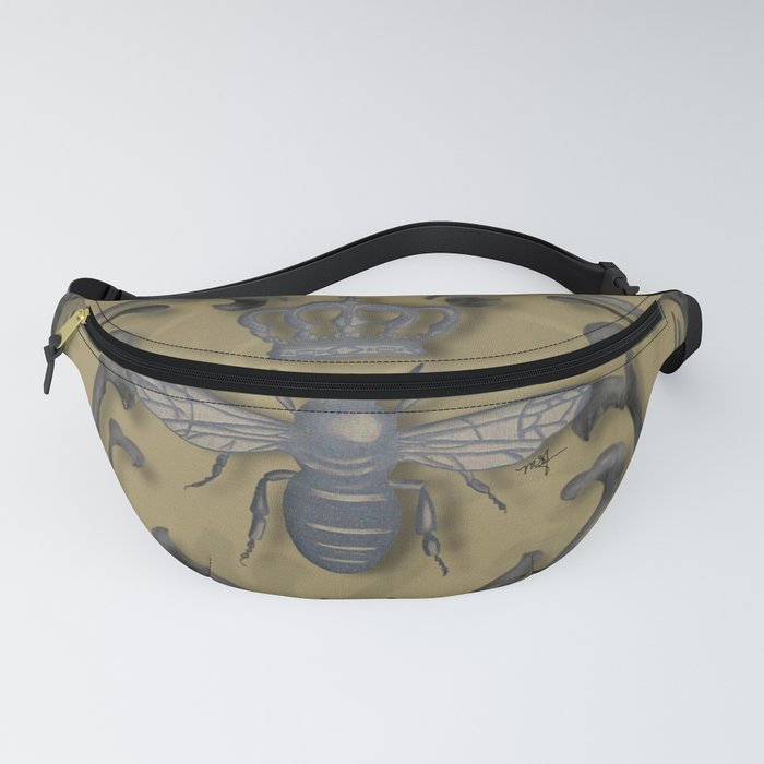 French Bee with Gold Damask Background Fanny Pack