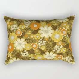 1970s Retro/Vintage Floral Pattern Rectangular Pillow