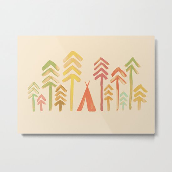 Tepee in the forest Metal Print