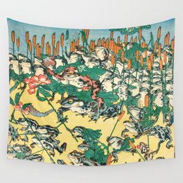Fashionable Battle of Frogs by Kawanabe Kyosai, 1864 Wall Tapestry