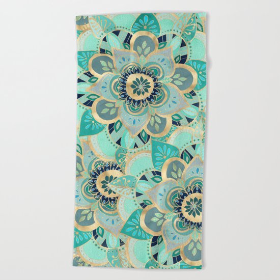 Gilded Emerald Enamel Beach Towel
