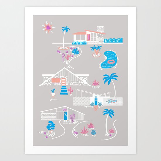 Desert Mid-Century Modern Art Print
