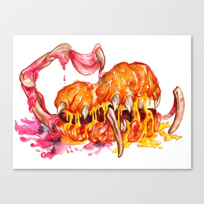 Greasy Burger Monster Canvas Print