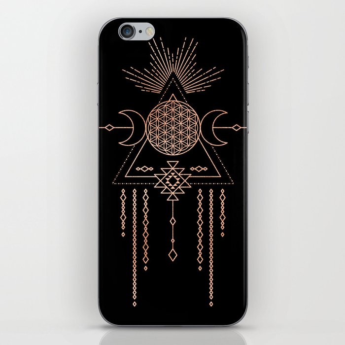 Mandala Flower of Life Rose Gold Pink iPhone Skin