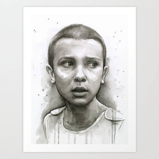 Stranger Things Eleven Portrait Upside Down Art Print