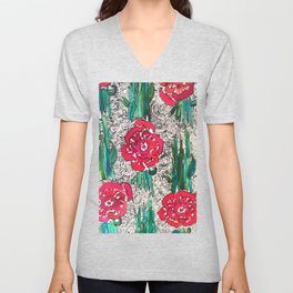 Scarlet Begonias  V Neck T Shirt