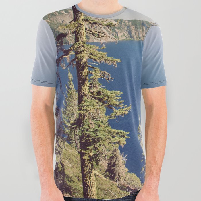 Beautiful Blue Crater Lake All Over Graphic Tee
