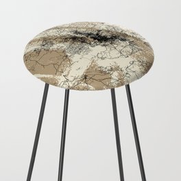 Bangladesh, Dhaka - Authentic Map - Retro Counter Stool