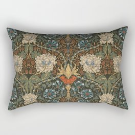 William Morris Honeysuckle and Tulip Forest Chestnut Pattern Rectangular Pillow