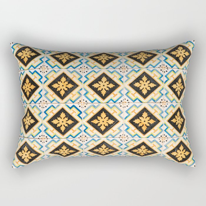 Vintage azulejos, traditional Portuguese tiles Rectangular Pillow