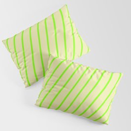 [ Thumbnail: Pale Goldenrod and Chartreuse Colored Lines/Stripes Pattern Pillow Sham ]