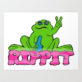 Rippit The Stoner Peace Frog Art Print By Metrobionic Society6