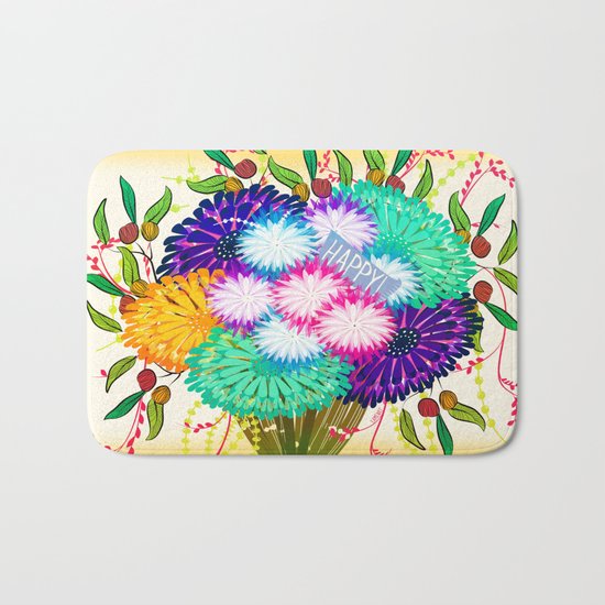 BOUQUET FLOWERS Bath Mat