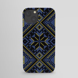 Ukrainian colors tricot style art for home decoration. iPhone Case