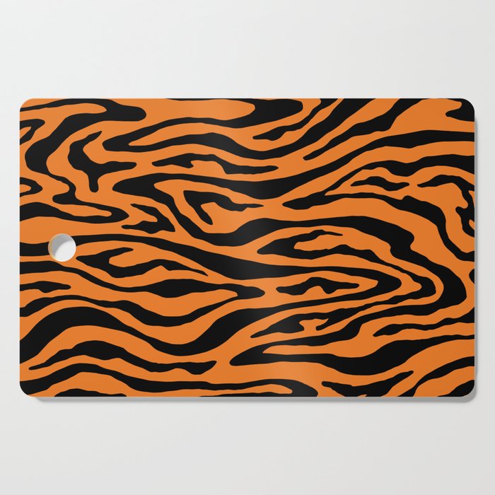 Psychedelic Tiger abstract art. Digital Illustration background. Cutting Board