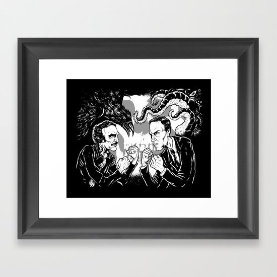 Poe vs. Lovecraft Framed Art Print