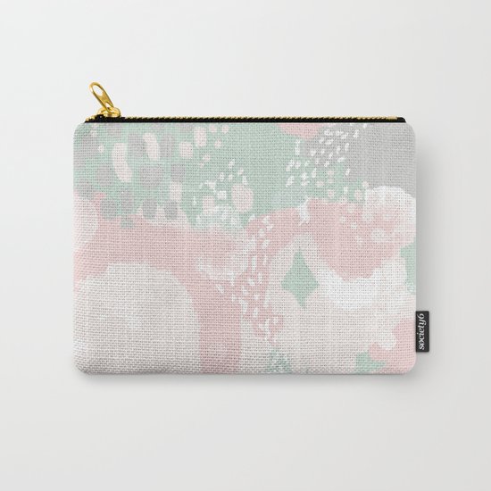 Alexei - abstract minimal modern painting splash dots stripes painterly art Carry-All Pouch