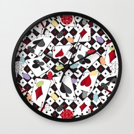 Vegas Casino Poker Night Wall Clock