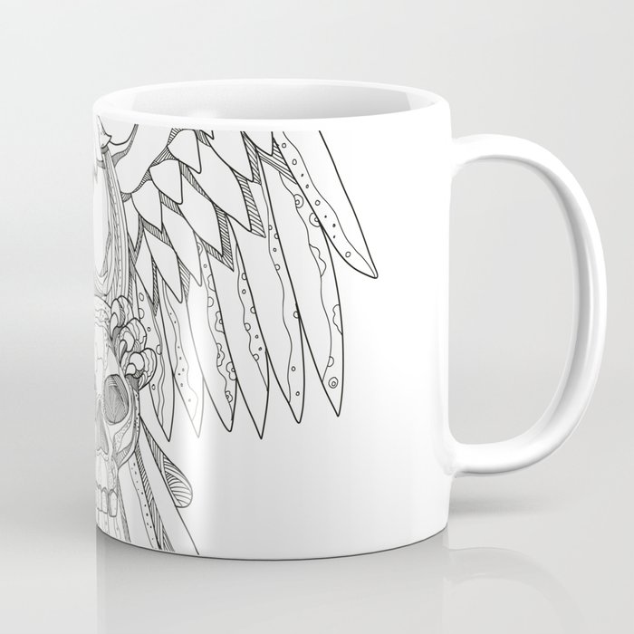 American Eagle Clutching Skull Doodle Coffee Mug