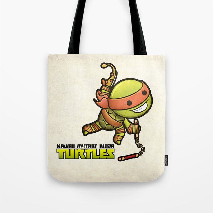 Michelangelo Kawaii Mutant Ninja Turtles Tote Bag By Squidandpig Michelangelo Kawaii Mutant Ninja Turtles Tote Bag