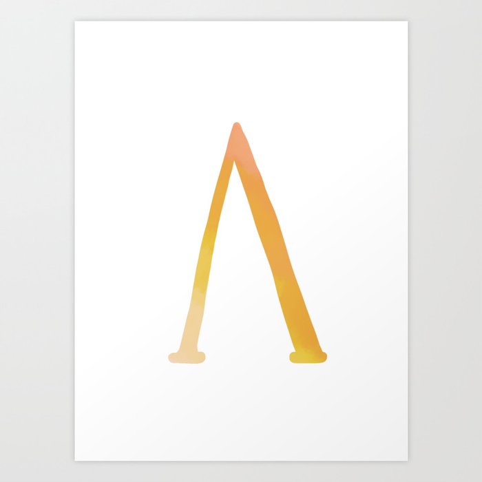Greek Alphabet Letter Lambda Art Print By Twelvepastseven Society6