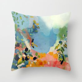 garden with sea view and olive tree Throw Pillow