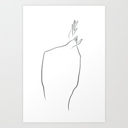 Dancing hands (brush line) Art Print