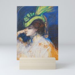  Portrait of a lady in a feather hat, 1905 - Charles Conder Mini Art Print