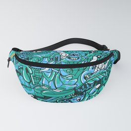 Pager One Character Collage Royal Stain Blue Fanny Pack