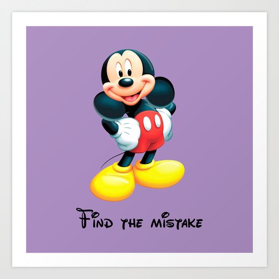 Find the mistake - Mickey Art Print