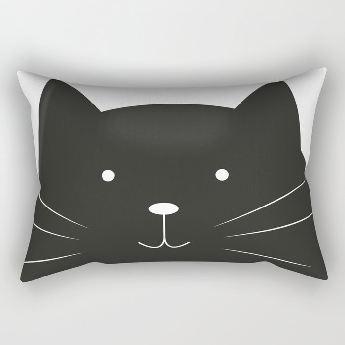 Cute cartoon black cat Rectangular Pillow