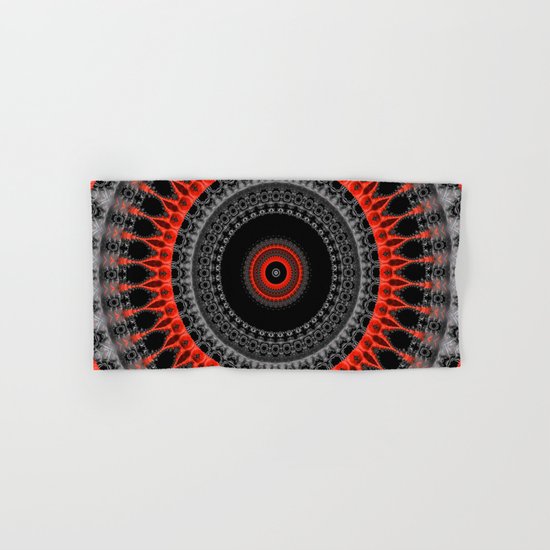 red black mandala Hand & Bath Towel
