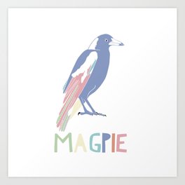 Rainbow Australian Magpie Art Print