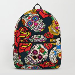Mexican Sugar Skulls And Roses Pattern Backpack