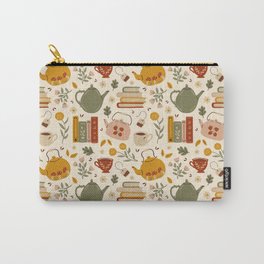Flowery Books and Tea Carry-All Pouch