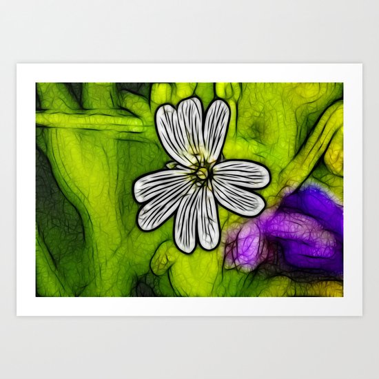 Fractal Stitchwort Art Print