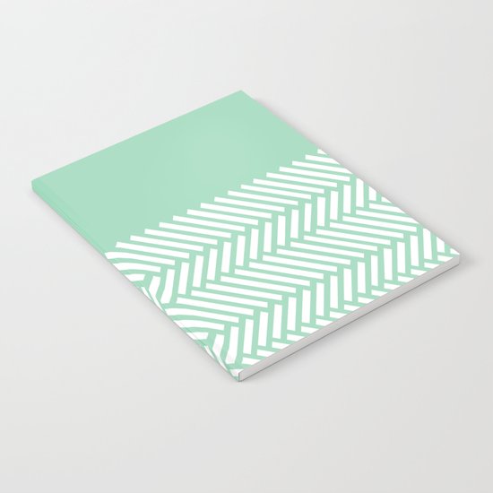 Herringbone Mint Boarder Notebook